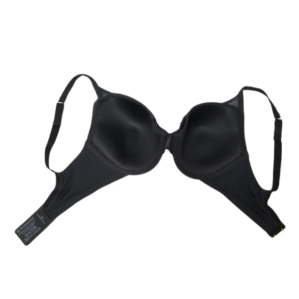 ThirdLove Geo Lace Plunge Bra Black 32F